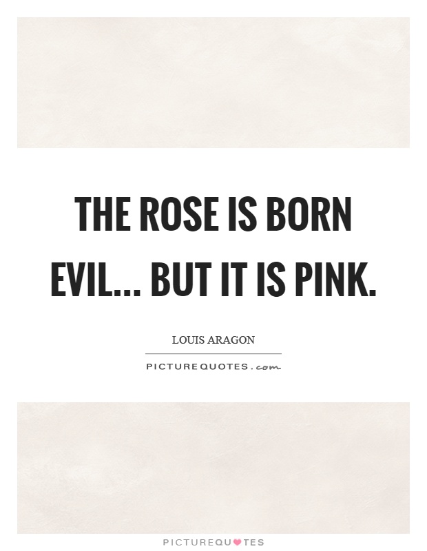 The rose is born evil... but it is pink Picture Quote #1