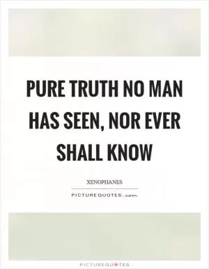 Pure truth no man has seen, nor ever shall know Picture Quote #1