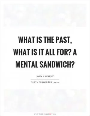 What is the past, what is it all for? A mental sandwich? Picture Quote #1