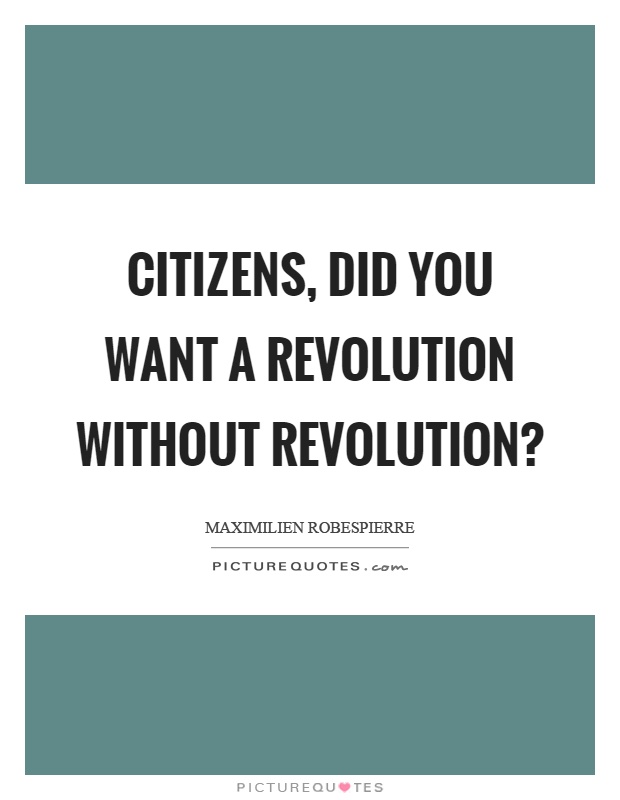 Citizens, did you want a revolution without revolution? Picture Quote #1
