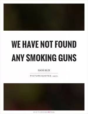 We have not found any smoking guns Picture Quote #1