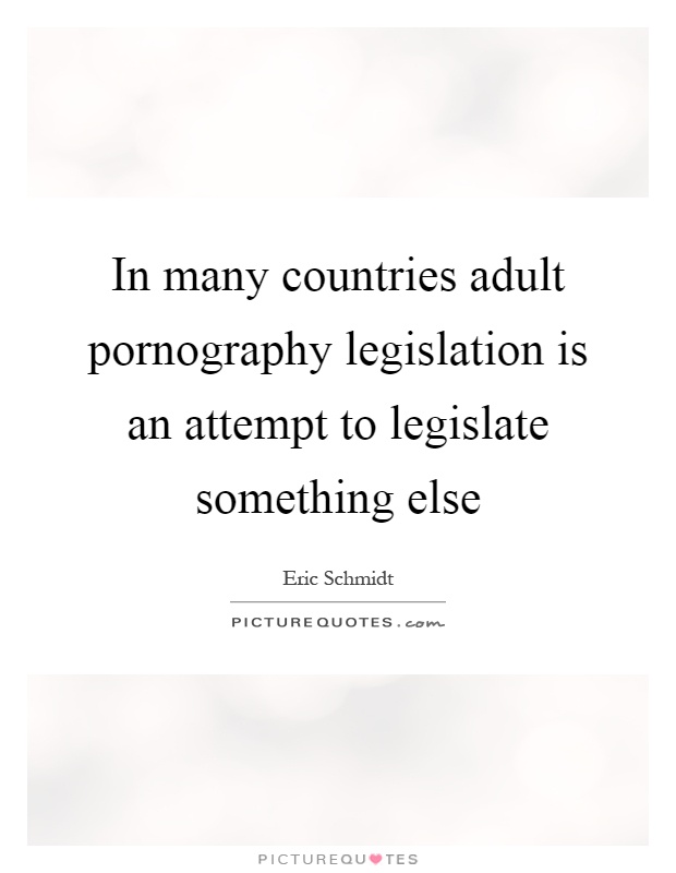 In many countries adult pornography legislation is an attempt to legislate something else Picture Quote #1
