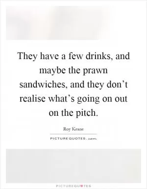They have a few drinks, and maybe the prawn sandwiches, and they don’t realise what’s going on out on the pitch Picture Quote #1
