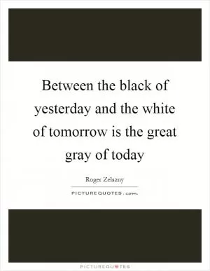 Between the black of yesterday and the white of tomorrow is the great gray of today Picture Quote #1