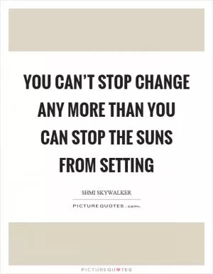 You can’t stop change any more than you can stop the suns from setting Picture Quote #1