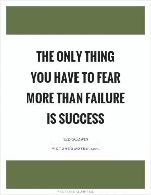 The only thing you have to fear more than failure is success Picture Quote #1
