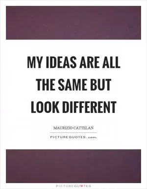 My ideas are all the same but look different Picture Quote #1