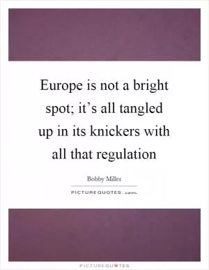 Europe is not a bright spot; it’s all tangled up in its knickers with all that regulation Picture Quote #1
