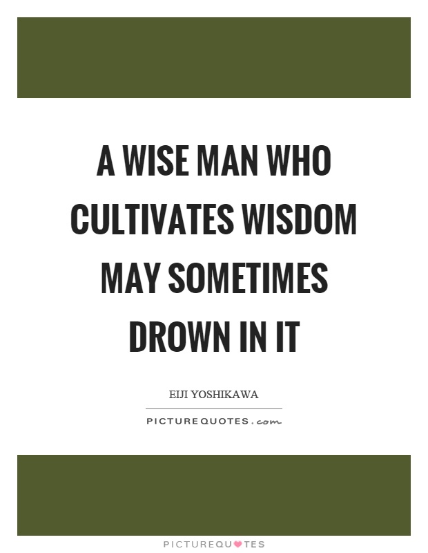 A wise man who cultivates wisdom may sometimes drown in it Picture Quote #1