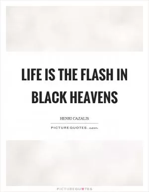 Life is the flash in black heavens Picture Quote #1