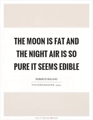 The moon is fat and the night air is so pure it seems edible Picture Quote #1