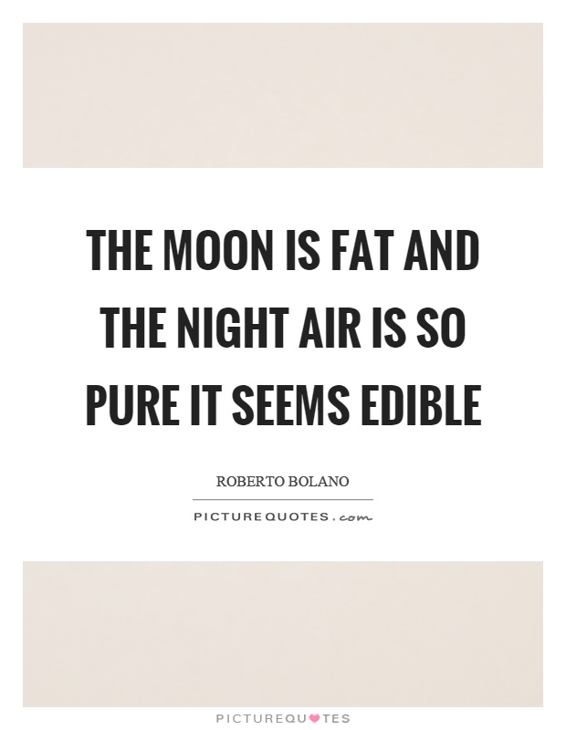 The moon is fat and the night air is so pure it seems edible Picture Quote #1