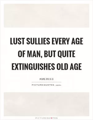 Lust sullies every age of man, but quite extinguishes old age Picture Quote #1
