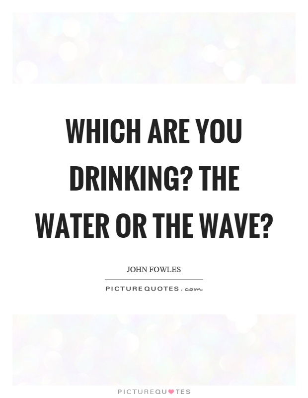 Which are you drinking? The water or the wave? Picture Quote #1