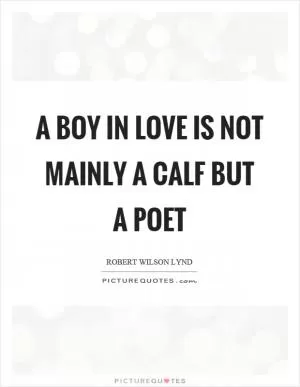 A boy in love is not mainly a calf but a poet Picture Quote #1