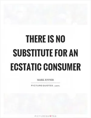 There is no substitute for an ecstatic consumer Picture Quote #1