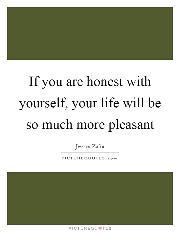 If you are honest with yourself, your life will be so much more pleasant Picture Quote #1