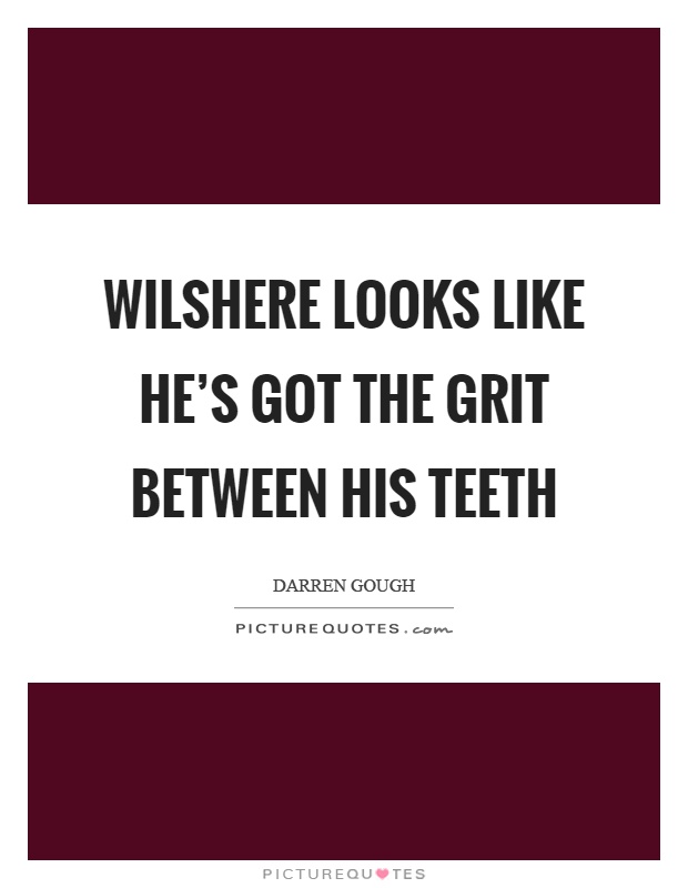 Wilshere looks like he's got the grit between his teeth Picture Quote #1