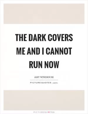 The dark covers me and I cannot run now Picture Quote #1