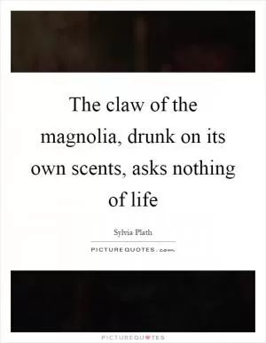 The claw of the magnolia, drunk on its own scents, asks nothing of life Picture Quote #1