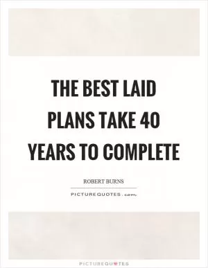 The best laid plans take 40 years to complete Picture Quote #1