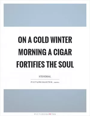 On a cold winter morning a cigar fortifies the soul Picture Quote #1