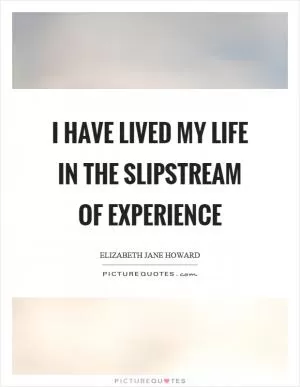 I have lived my life in the slipstream of experience Picture Quote #1