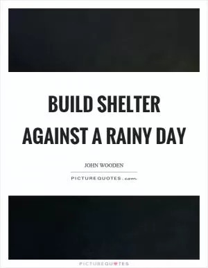 Build shelter against a rainy day Picture Quote #1