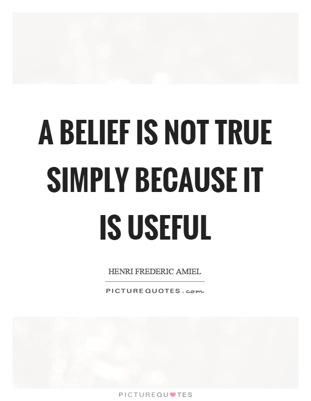 A belief is not true simply because it is useful Picture Quote #1