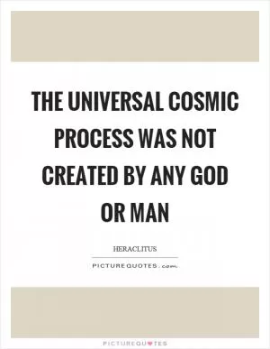 The universal cosmic process was not created by any God or man Picture Quote #1