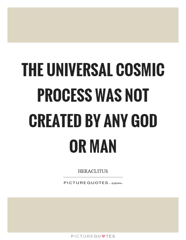 The universal cosmic process was not created by any God or man Picture Quote #1