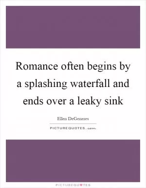 Romance often begins by a splashing waterfall and ends over a leaky sink Picture Quote #1