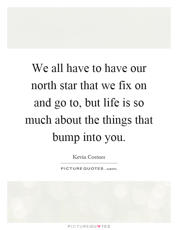 We all have to have our north star that we fix on and go to, but life is so much about the things that bump into you Picture Quote #1
