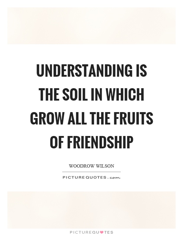 Understanding is the soil in which grow all the fruits of friendship Picture Quote #1
