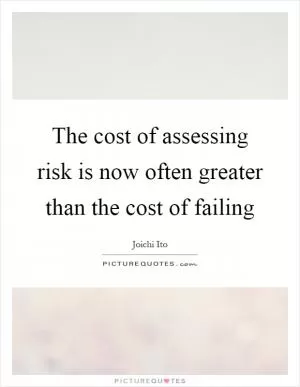 The cost of assessing risk is now often greater than the cost of failing Picture Quote #1