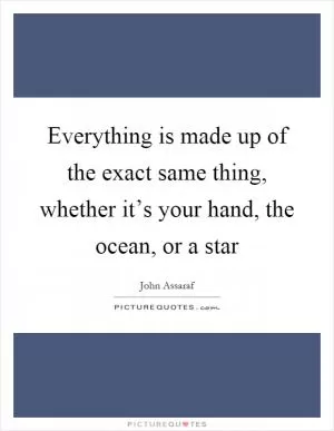 Everything is made up of the exact same thing, whether it’s your hand, the ocean, or a star Picture Quote #1