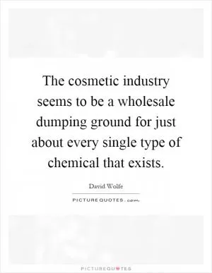 The cosmetic industry seems to be a wholesale dumping ground for just about every single type of chemical that exists Picture Quote #1