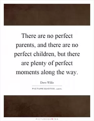 There are no perfect parents, and there are no perfect children, but there are plenty of perfect moments along the way Picture Quote #1