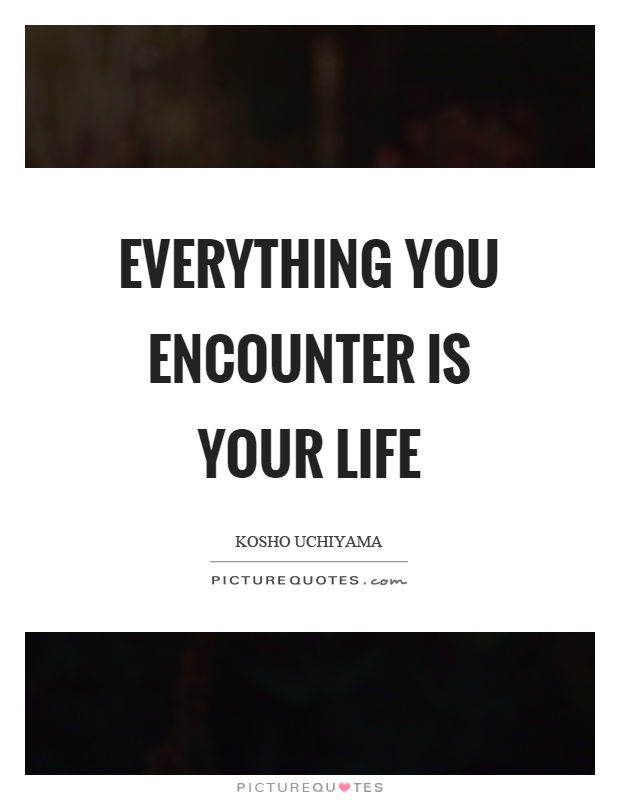 Everything you encounter is your life Picture Quote #1