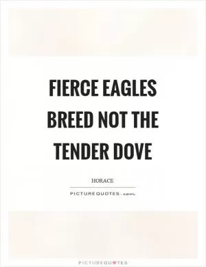 Fierce eagles breed not the tender dove Picture Quote #1