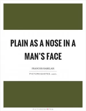 Plain as a nose in a man’s face Picture Quote #1