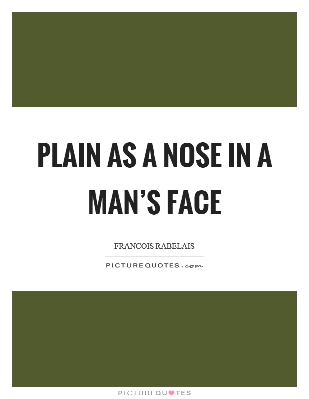 Plain as a nose in a man's face Picture Quote #1