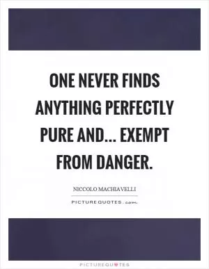 One never finds anything perfectly pure and... exempt from danger Picture Quote #1