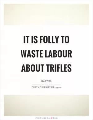 It is folly to waste labour about trifles Picture Quote #1