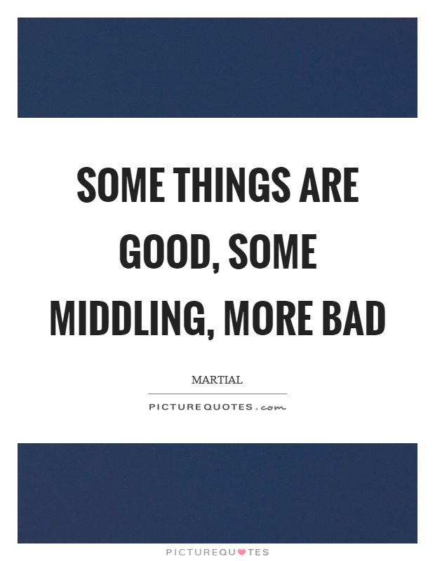 Some things are good, some middling, more bad Picture Quote #1