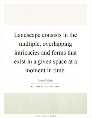 Landscape consists in the multiple, overlapping intricacies and forms that exist in a given space at a moment in time Picture Quote #1