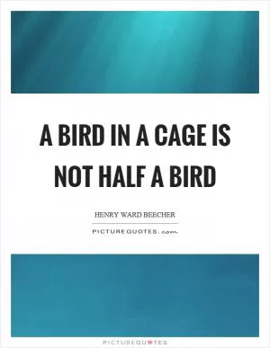 A bird in a cage is not half a bird Picture Quote #1