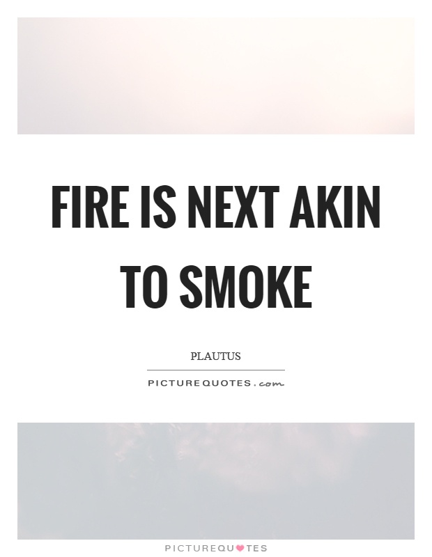 Fire is next akin to smoke Picture Quote #1