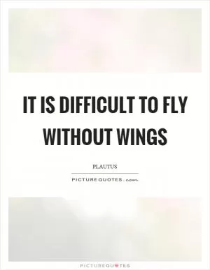 It is difficult to fly without wings Picture Quote #1