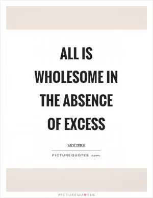 All is wholesome in the absence of excess Picture Quote #1